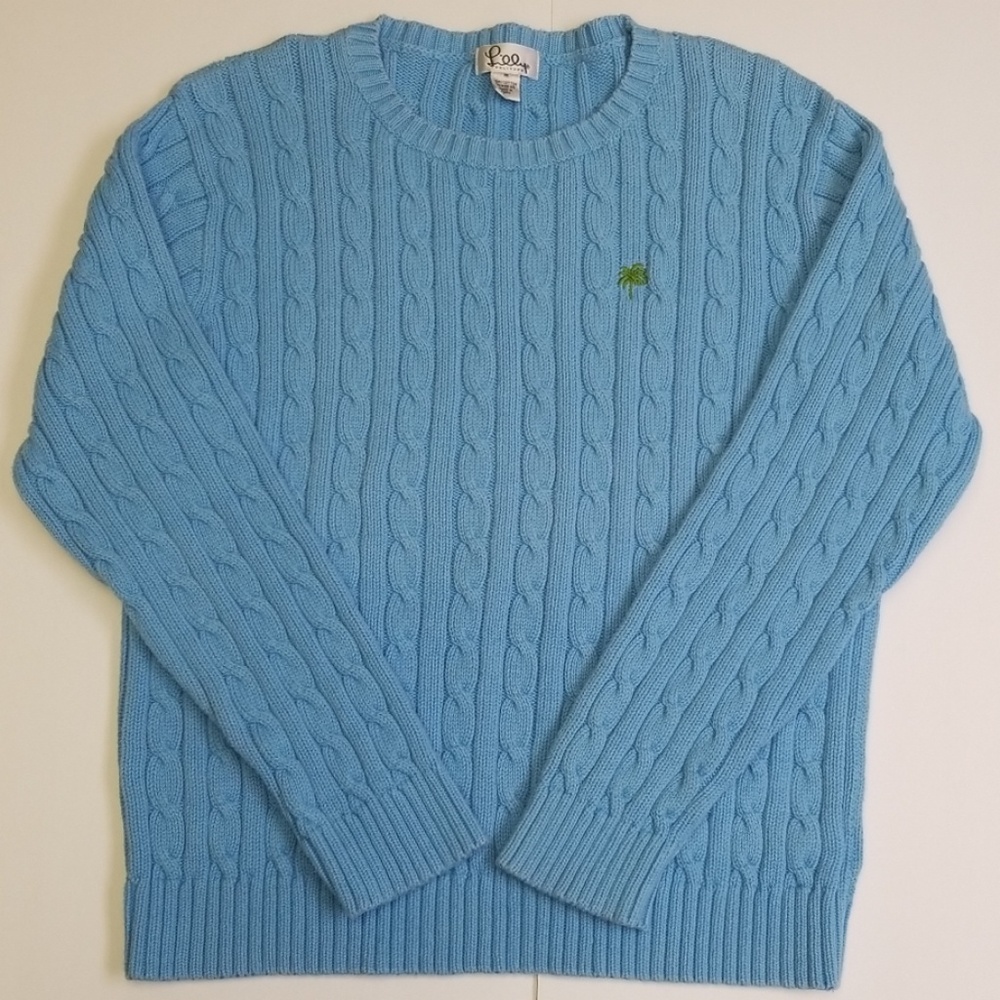 Lilly Pulitzer Blue Cable Knit Sweater